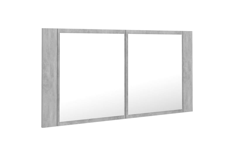 LED-speilskap til baderom betonggrå 90x12x45 cm - Grå - Hus & oppussing - Kjøkken & bad - Baderom - Baderomsmøbler & baderomsinnredning - Speilskap