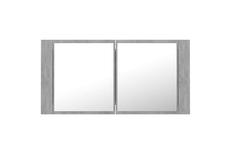 LED-speilskap til baderom betonggrå 90x12x45 cm - Grå - Hus & oppussing - Kjøkken & bad - Baderom - Baderomsmøbler & baderomsinnredning - Speilskap