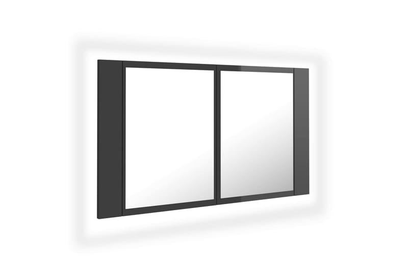 LED-speilskap til baderom høyglans grå 80x12x45 cm - Grå - Speilskap