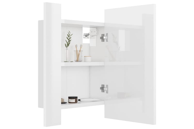 LED-speilskap til baderom høyglans hvit 40x12x45 cm - Hvit - Hus & oppussing - Kjøkken & bad - Baderom - Baderomsmøbler & baderomsinnredning - Speilskap