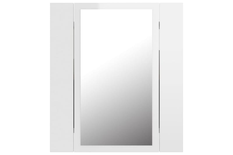 LED-speilskap til baderom høyglans hvit 40x12x45 cm - Hvit - Speilskap