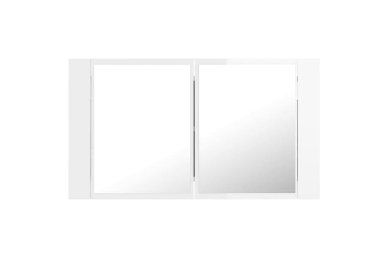 LED-speilskap til baderom høyglans hvit 80x12x45 cm - Hvit - Speilskap