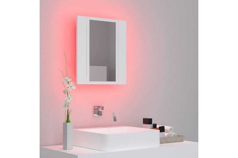 LED-speilskap til baderom hvit 40x12x45 cm - Hvit - Hus & oppussing - Kjøkken & bad - Baderom - Baderomsmøbler & baderomsinnredning - Speilskap