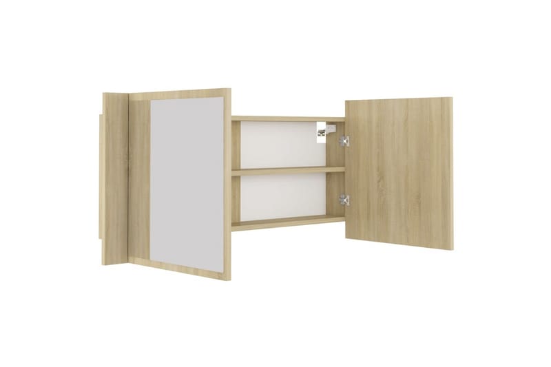 LED-speilskap til baderom sonoma eik 100x12x45 cm - Brun - Hus & oppussing - Kjøkken & bad - Baderom - Baderomsmøbler & baderomsinnredning - Speilskap
