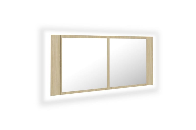 LED-speilskap til baderom sonoma eik 100x12x45 cm - Brun - Hus & oppussing - Kjøkken & bad - Baderom - Baderomsmøbler & baderomsinnredning - Speilskap