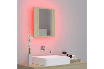 LED-speilskap til baderom sonoma eik 40x12x45 cm - Brun - Hus & oppussing - Kjøkken & bad - Baderom - Baderomsmøbler & baderomsinnredning - Speilskap
