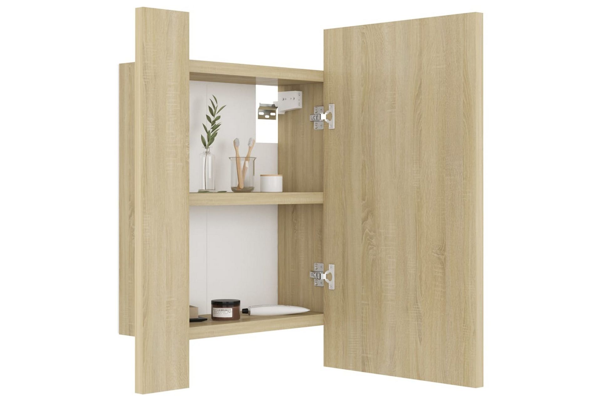 LED-speilskap til baderom sonoma eik 40x12x45 cm - Brun - Hus & oppussing - Kjøkken & bad - Baderom - Baderomsmøbler & baderomsinnredning - Speilskap