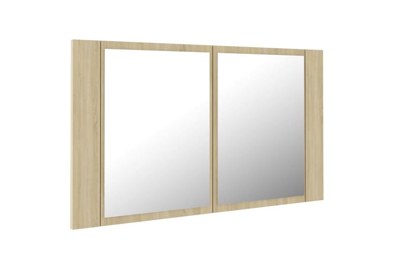LED-speilskap til baderom sonoma eik 80x12x45 cm - Brun - Hus & oppussing - Kjøkken & bad - Baderom - Baderomsmøbler & baderomsinnredning - Speilskap