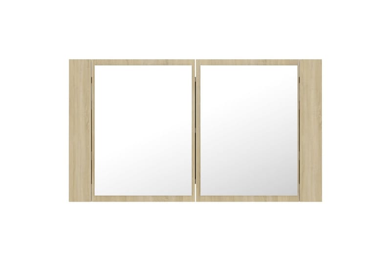 LED-speilskap til baderom sonoma eik 80x12x45 cm - Brun - Hus & oppussing - Kjøkken & bad - Baderom - Baderomsmøbler & baderomsinnredning - Speilskap