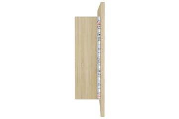 LED-speilskap til baderom sonoma eik 90x12x45 cm - Brun - Hus & oppussing - Kjøkken & bad - Baderom - Baderomsmøbler & baderomsinnredning - Speilskap