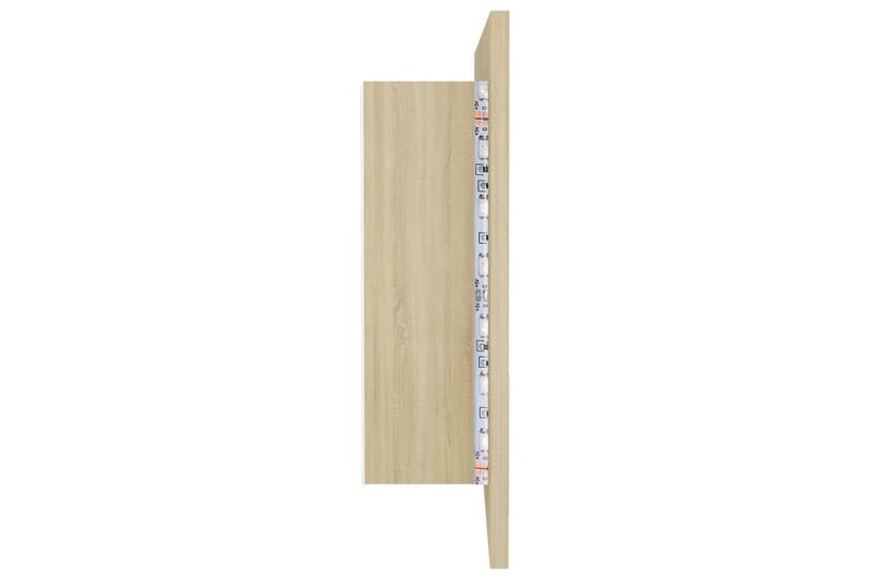 LED-speilskap til baderom sonoma eik 90x12x45 cm - Brun - Hus & oppussing - Kjøkken & bad - Baderom - Baderomsmøbler & baderomsinnredning - Speilskap