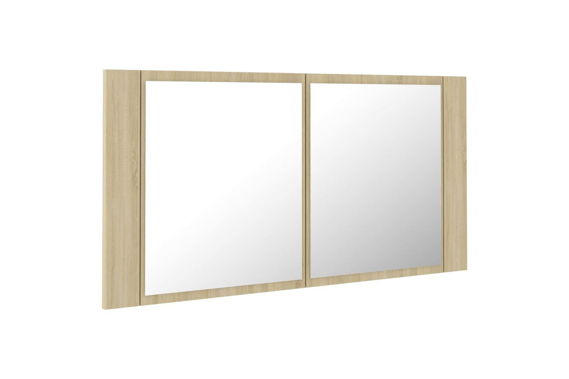 LED-speilskap til baderom sonoma eik 90x12x45 cm - Brun - Hus & oppussing - Kjøkken & bad - Baderom - Baderomsmøbler & baderomsinnredning - Speilskap