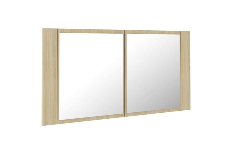 LED-speilskap til baderom sonoma eik 90x12x45 cm - Brun - Hus & oppussing - Kjøkken & bad - Baderom - Baderomsmøbler & baderomsinnredning - Speilskap