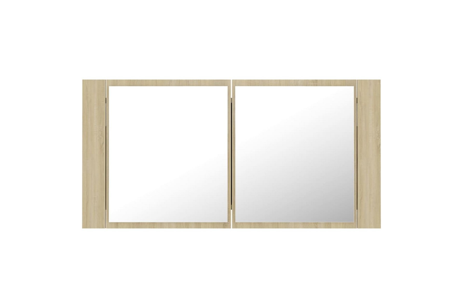 LED-speilskap til baderom sonoma eik 90x12x45 cm - Brun - Hus & oppussing - Kjøkken & bad - Baderom - Baderomsmøbler & baderomsinnredning - Speilskap