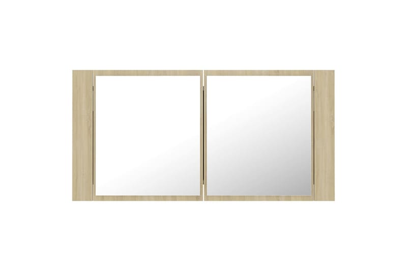 LED-speilskap til baderom sonoma eik 90x12x45 cm - Brun - Hus & oppussing - Kjøkken & bad - Baderom - Baderomsmøbler & baderomsinnredning - Speilskap