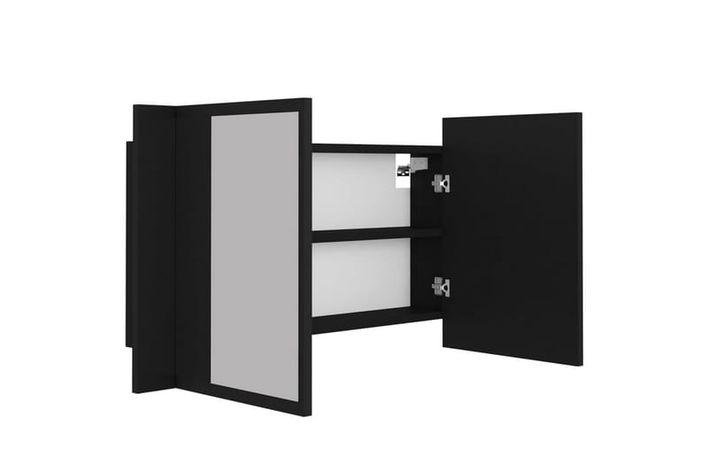 LED-speilskap til baderom svart 80x12x45 cm - Svart - Speilskap