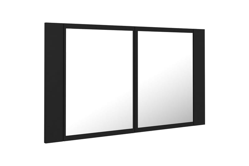 LED-speilskap til baderom svart 80x12x45 cm - Svart - Speilskap