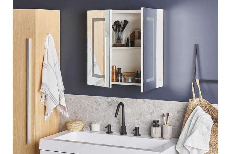 Mazarredo Skap til Badet 60 cm Speil med LED-belysning - Hvit - Hus & oppussing - Kjøkken & bad - Baderom - Baderomsmøbler & baderomsinnredning - Speilskap