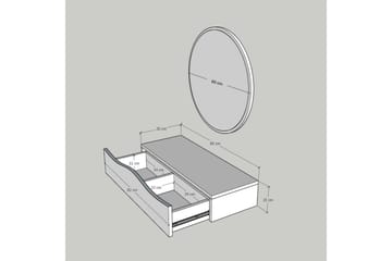 Princesse Overskap med speil 82 cm - Hus & oppussing - Kjøkken & bad - Baderom - Baderomsmøbler & baderomsinnredning - Speilskap
