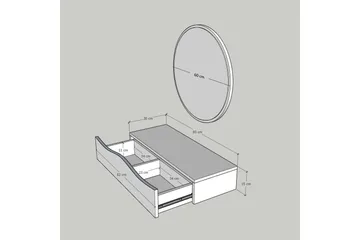 Princesse Overskap med speil 82 cm - Hus & oppussing - Kjøkken & bad - Baderom - Baderomsmøbler & baderomsinnredning - Speilskap