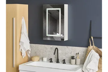Roconda Skap til Badet 40 cm Speil med LED-belysning - Hvit - Hus & oppussing - Kjøkken & bad - Baderom - Baderomsmøbler & baderomsinnredning - Speilskap