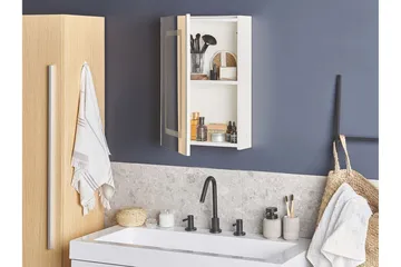 Roconda Skap til Badet 40 cm Speil med LED-belysning - Hvit - Hus & oppussing - Kjøkken & bad - Baderom - Baderomsmøbler & baderomsinnredning - Speilskap