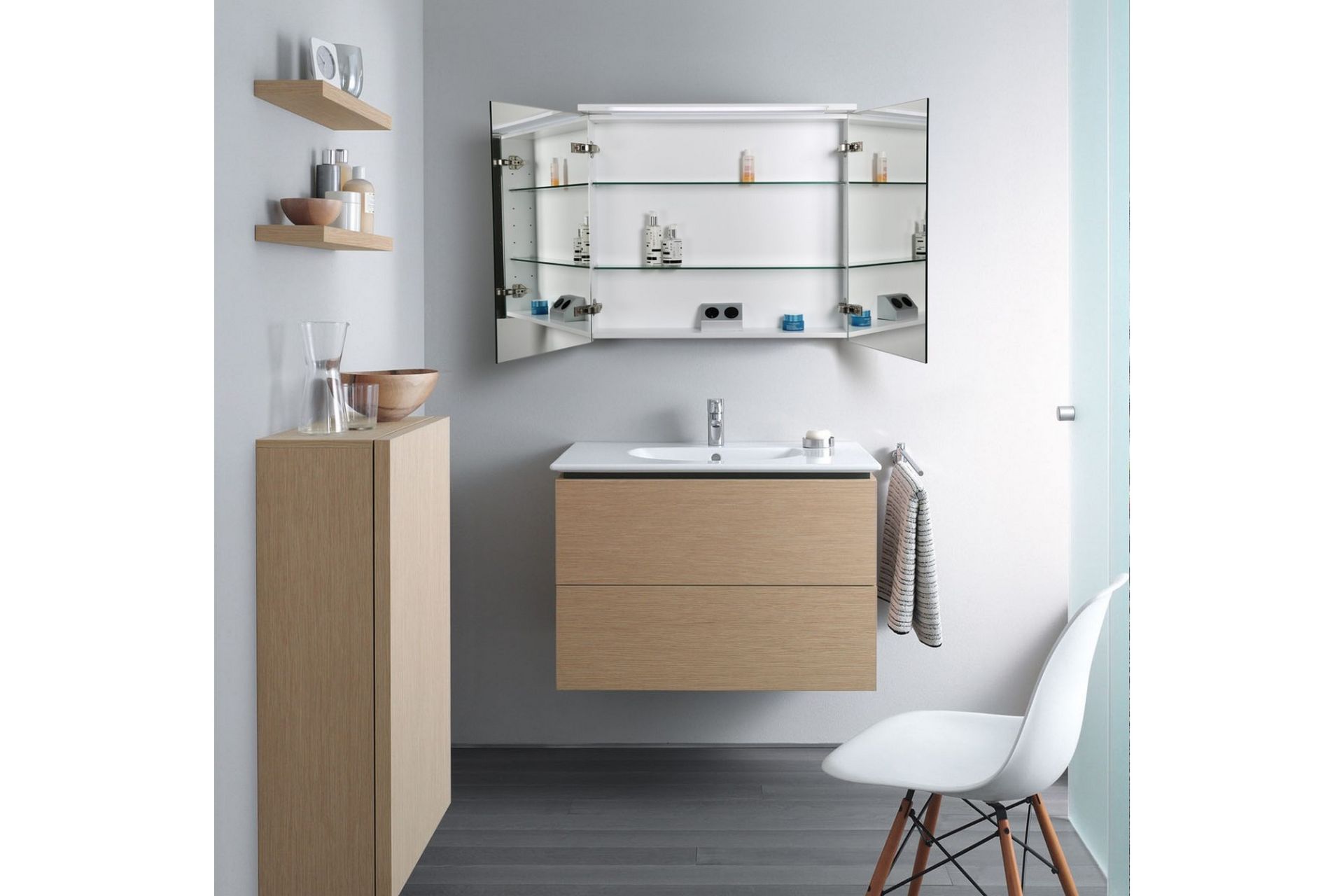 Speilskap Bathlife Glänsa 800 - Hvit - Hus & oppussing - Kjøkken & bad - Baderom - Baderomsmøbler & baderomsinnredning - Speilskap