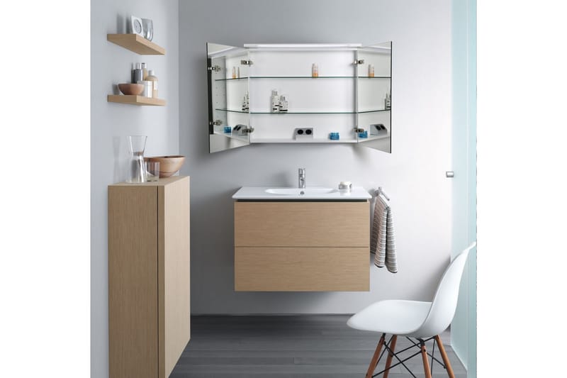 Speilskap Bathlife Glänsa 800 - Hvit - Hus & oppussing - Kjøkken & bad - Baderom - Baderomsmøbler & baderomsinnredning - Speilskap
