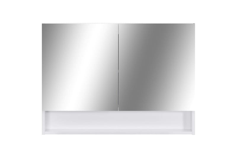 Speilskap med LED hvit 80x15x60 cm MDF - Hvit - Hus & oppussing - Kjøkken & bad - Baderom - Baderomsmøbler & baderomsinnredning - Speilskap
