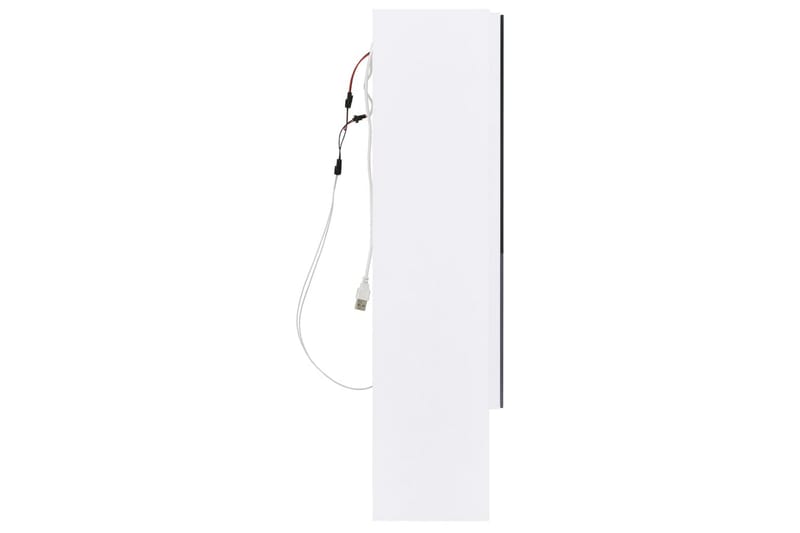 Speilskap med LED hvit 80x15x60 cm MDF - Hvit - Hus & oppussing - Kjøkken & bad - Baderom - Baderomsmøbler & baderomsinnredning - Speilskap