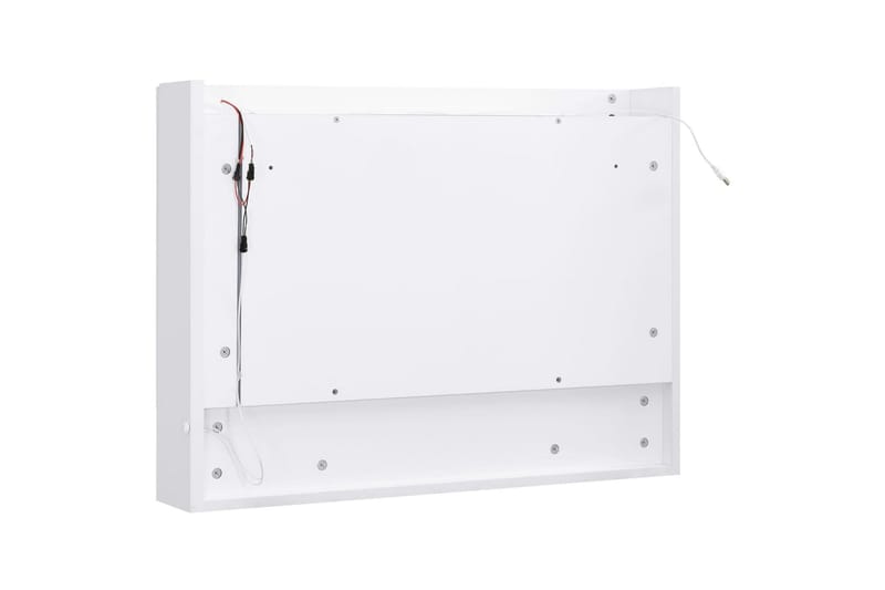 Speilskap med LED hvit 80x15x60 cm MDF - Hvit - Hus & oppussing - Kjøkken & bad - Baderom - Baderomsmøbler & baderomsinnredning - Speilskap