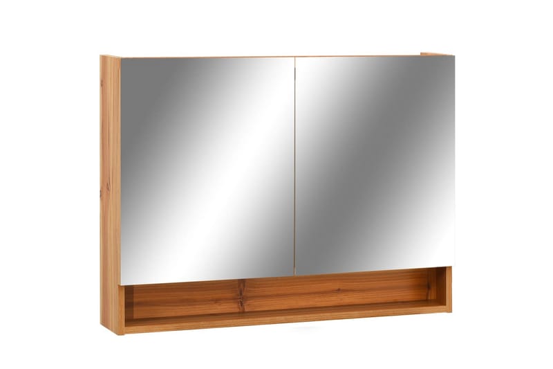 Speilskap med LED til baderom eik 80x15x60 cm MDF - Brun - Hus & oppussing - Kjøkken & bad - Baderom - Baderomsmøbler & baderomsinnredning - Speilskap