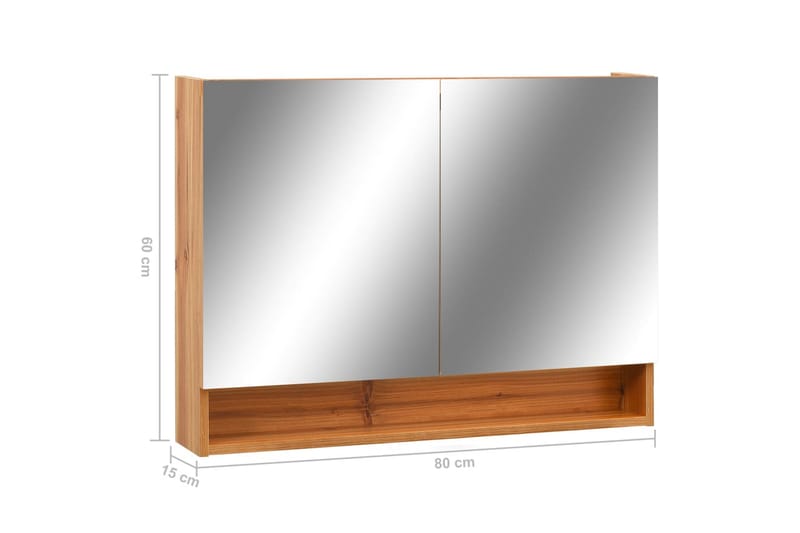 Speilskap med LED til baderom eik 80x15x60 cm MDF - Brun - Hus & oppussing - Kjøkken & bad - Baderom - Baderomsmøbler & baderomsinnredning - Speilskap