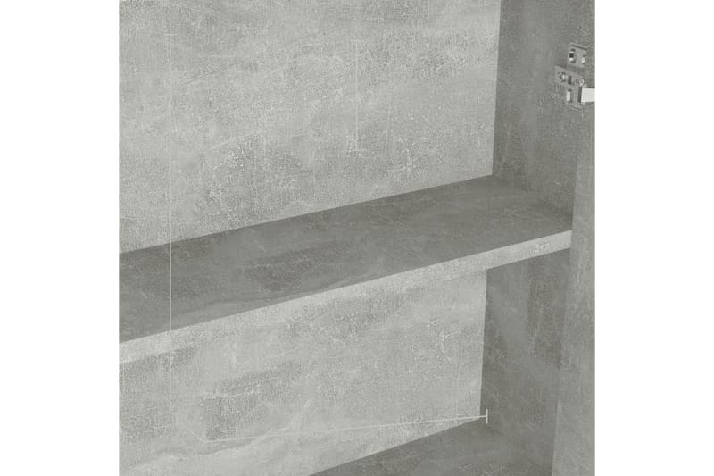 Speilskap til bad 60x15x75 cm MDF betonggrå - Grå - Speilskap