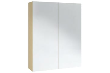 Speilskap til bad 60x15x75 cm MDF hvit og eik - Hvit - Hus & oppussing - Kjøkken & bad - Baderom - Baderomsmøbler & baderomsinnredning - Speilskap