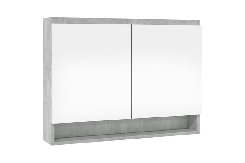 Speilskap til bad 80x15x60 cm MDF betonggrå - Grå - Speilskap