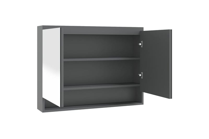 Speilskap til bad 80x15x60 cm MDF grå - Grå - Hus & oppussing - Kjøkken & bad - Baderom - Baderomsmøbler & baderomsinnredning - Speilskap