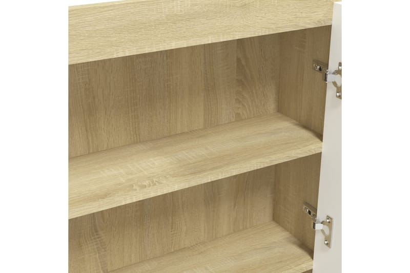 Speilskap til bad 80x15x60 cm MDF hvit og eik - Hvit - Hus & oppussing - Kjøkken & bad - Baderom - Baderomsmøbler & baderomsinnredning - Speilskap