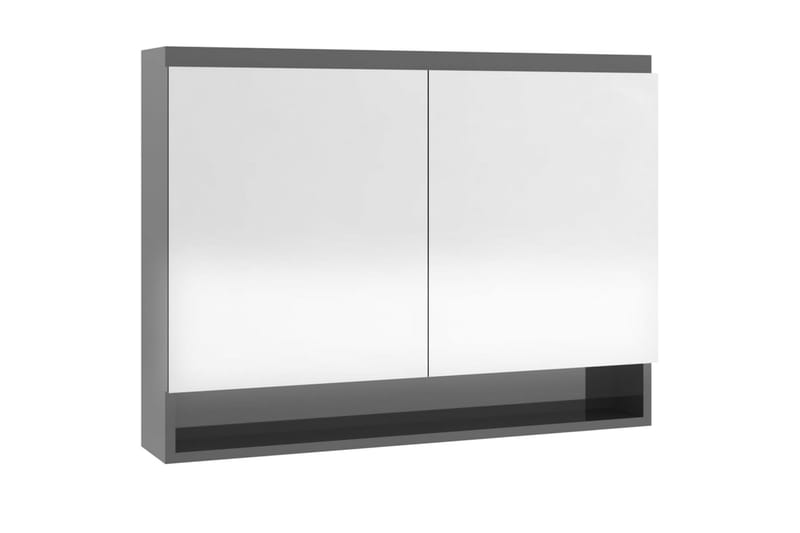 Speilskap til bad 80x15x60 cm MDF skinnende grå - Grå - Hus & oppussing - Kjøkken & bad - Baderom - Baderomsmøbler & baderomsinnredning - Speilskap