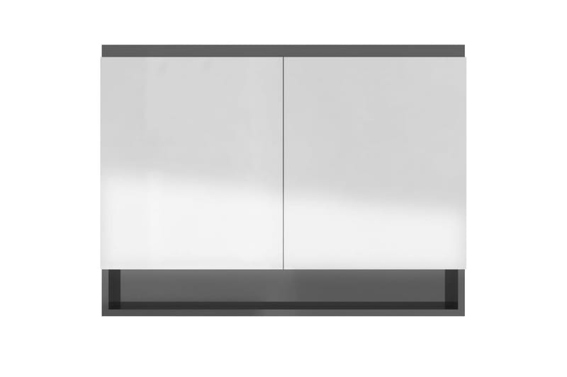 Speilskap til bad 80x15x60 cm MDF skinnende grå - Grå - Hus & oppussing - Kjøkken & bad - Baderom - Baderomsmøbler & baderomsinnredning - Speilskap