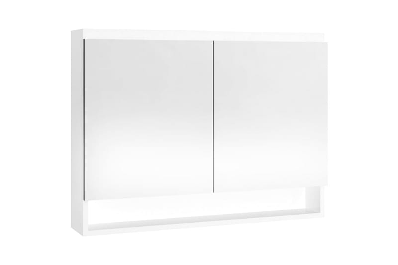 Speilskap til bad 80x15x60 cm MDF skinnende hvit - Speilskap