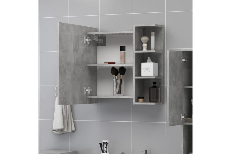 Speilskap til baderom betonggrå 62,5x20,5x64 cm sponplate - Grå - Hus & oppussing - Kjøkken & bad - Baderom - Baderomsmøbler & baderomsinnredning - Speilskap