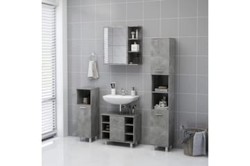 Speilskap til baderom betonggrå 62,5x20,5x64 cm sponplate - Grå - Hus & oppussing - Kjøkken & bad - Baderom - Baderomsmøbler & baderomsinnredning - Speilskap