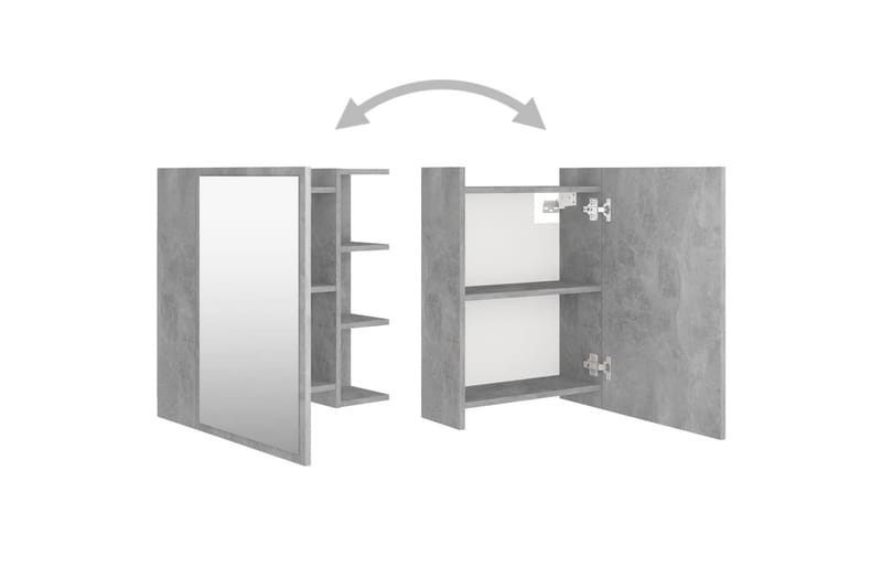 Speilskap til baderom betonggrå 62,5x20,5x64 cm sponplate - Grå - Hus & oppussing - Kjøkken & bad - Baderom - Baderomsmøbler & baderomsinnredning - Speilskap