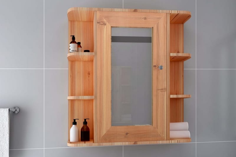 Speilskap til baderom eik 66x17x63 cm MDF - Brun - Hus & oppussing - Kjøkken & bad - Baderom - Baderomsmøbler & baderomsinnredning - Speilskap