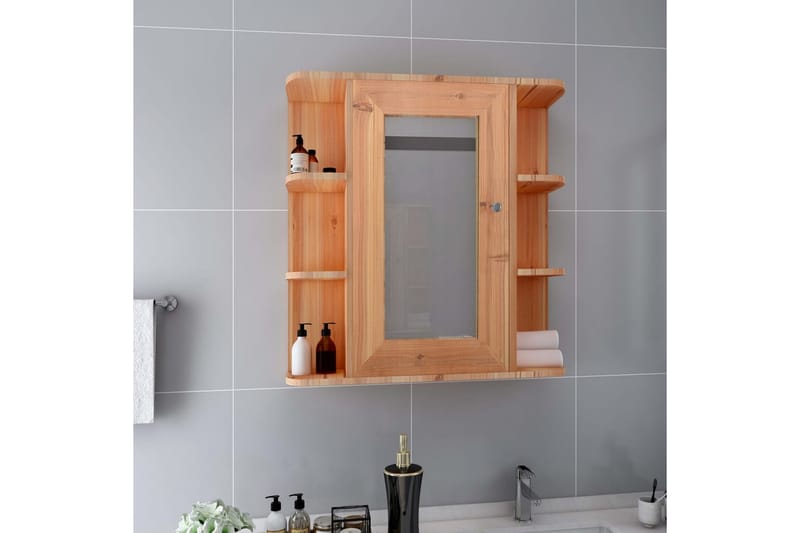 Speilskap til baderom eik 66x17x63 cm MDF - Brun - Hus & oppussing - Kjøkken & bad - Baderom - Baderomsmøbler & baderomsinnredning - Speilskap