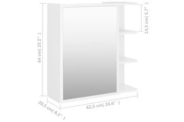 Speilskap til baderom hvit 62,5x20,5x64 cm sponplate - Hvit - Hus & oppussing - Kjøkken & bad - Baderom - Baderomsmøbler & baderomsinnredning - Speilskap
