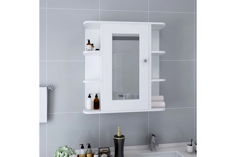 Speilskap til baderom hvit 66x17x63 cm MDF - Hus & oppussing - Kjøkken & bad - Baderom - Baderomsmøbler & baderomsinnredning - Speilskap