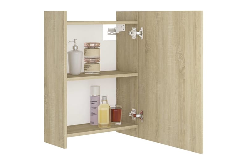 Speilskap til baderom sonoma eik 62,5x20,5x64 cm sponplate - Brun - Hus & oppussing - Kjøkken & bad - Baderom - Baderomsmøbler & baderomsinnredning - Speilskap