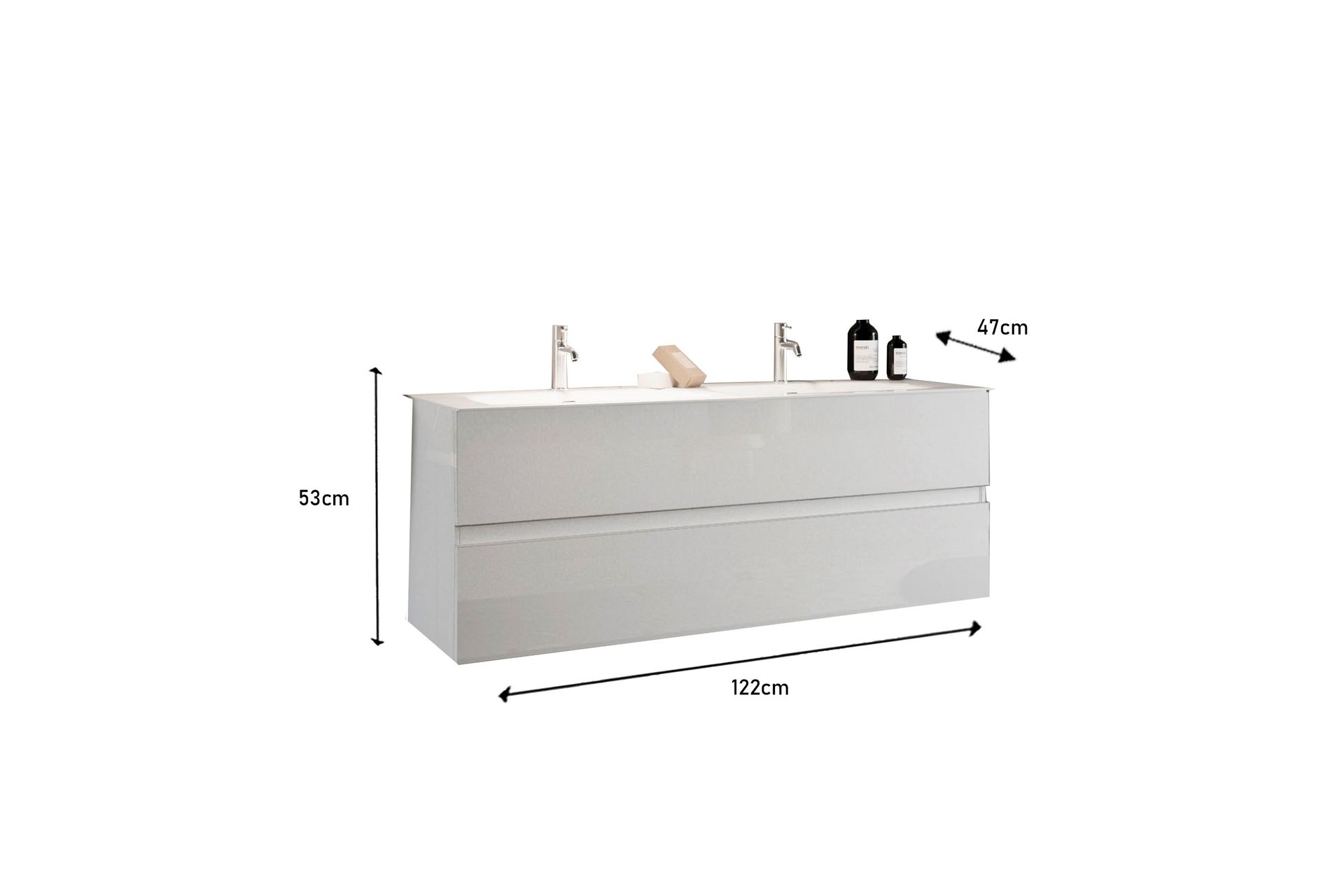 Start Tvättställsskåp 122x53 cm - Hvit - Hus & oppussing - Kjøkken & bad - Baderom - Baderomsmøbler & baderomsinnredning - Servantskap & kommode